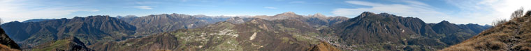 Vista panoramica dal Monte Gioco verso la media Val Brembana e la Val Serina - foto Piero Gritti 11 nov.07