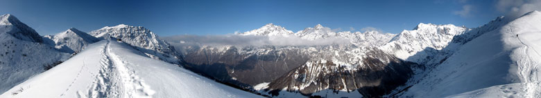 Salita invernale da Nona di Vilminore al Passo della Manina e al Monte Sasna il 17 dicembre 2009