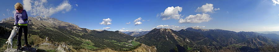 Panoramica alla Baita Cornetto (1527 m) verso il Passo della Presolana