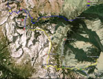 Tracciato percorso GPS - Alpi Marittime  su cartina  3D Google