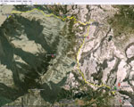 Tracciato percorso GPS - Argentera- Rif. Questa su cartina  3D Google