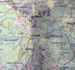 Cartina salita ai  Monti Venturosa e Cancervo