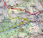 Cartina salita al Monte Gardena