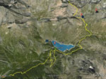 Tracciato percorso GPS - Weissmies su cartina  3D Google