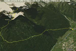 Tracciato salita da Volpaia al Lago di Barco su cartina 3D Google