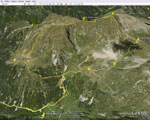Tracciato percorso GP - Pietra Quadra-Spondone su Cartina 3D Google