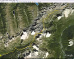 Tracciato percorso GPS - Poris-Redorta  su cartina  3D Google
