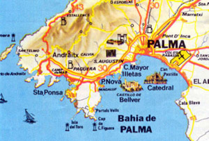 La bahia de Palma de Maiorca con Magaluf