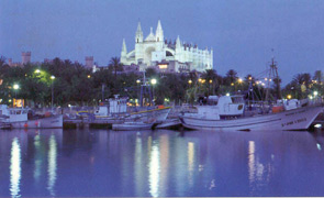 La cattedrale di Palma in notturna