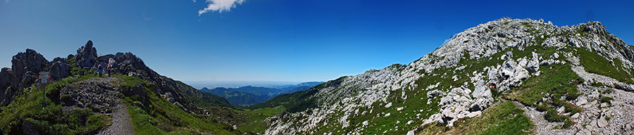 Al Passo la Forca tra Cima Alben a sx e Cima Croce a dx