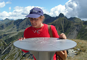 La piastra d'orientamento per l'ooservazione delle montagne