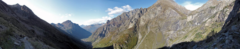Dal sentiero panoramico per il Rifugio Curò vista su Valbondione
