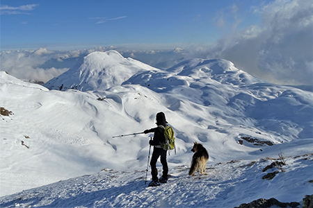 CIMA GREM (2049 m) ammantata di neve ad anello dal Colle di Zambla (Santella) il 9 dicembre 2019  - FOTOGALLERY