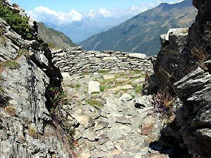 Postazione nelle trincee del Passo di Tartano