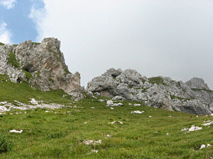 Rocce caratteristiche della Corna Piana 