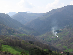 Da Peghera vista verso l'alta valle dell'Enna