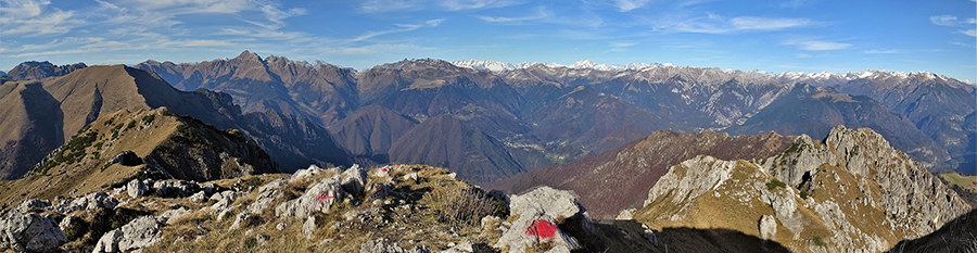 Dalla vetta del Venturosa panorama verso le Orobie e le Alpi Retiche