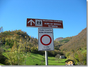 Mulattiera e strada consortile per Vettarola