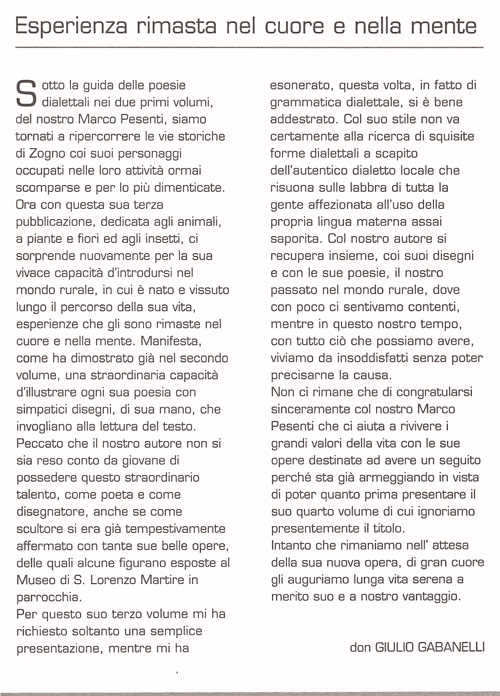 Prsentazionde di Don Giulio Gabanelli