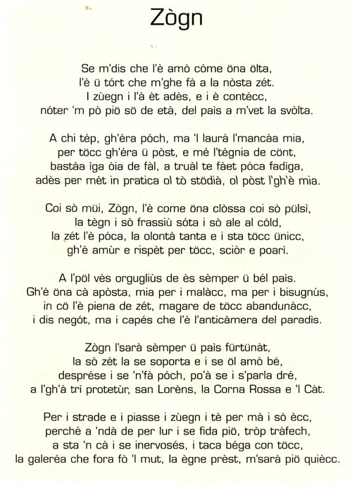 Poesia "Zògn"