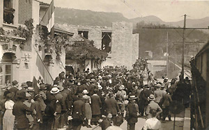 Inaugurazione Monumento ai Caduti di Zogno, presente Bortolo Belotti (Coll. Gianni Donati)