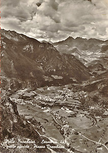 Il curvone della ferrovia a Lenna-Piazza Brembana (Coll. Gianni donati)