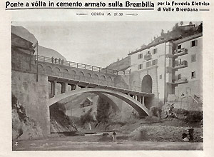 Ponte a volta in cemento armato sulla Brembilla