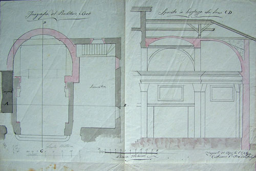 Disegno per la costruzione della chiesa... (da verificare)