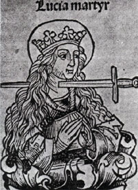 VEDI IN GRANDE - Martirio di S. Lucia: prima rappresentazione a stampa del 1493