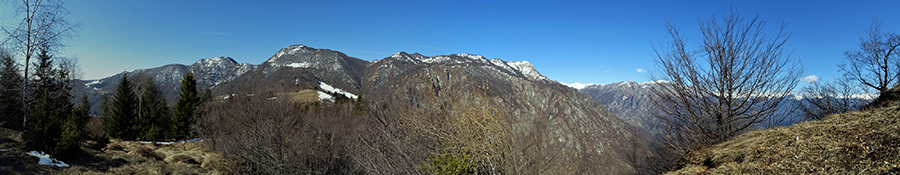 Dalla cresta di vetta del Monte Molinasco (1179 m) vista verso Castel Regina, Foldone, Sornadello