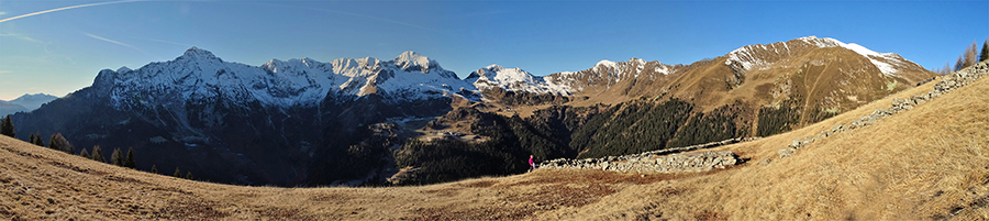 Salendo di ripidi pascoli erbosi dalla Baita Nuova al Monte Arete