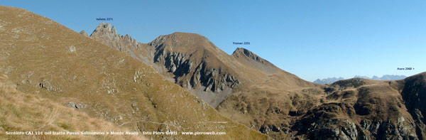 Sul sentiero delle Orobie CAI 101 dal Monte Avaro al Passo di Salmurano - foto Piero Gritti 26 ott. 06