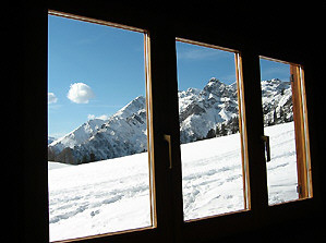 Splendida vista dall'interno del Bar Baita