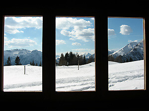 Splendida vista dall'interno del Bar Baita