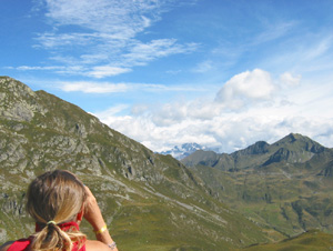 Vista sul Passo S. Marco e le Alpi Retiche