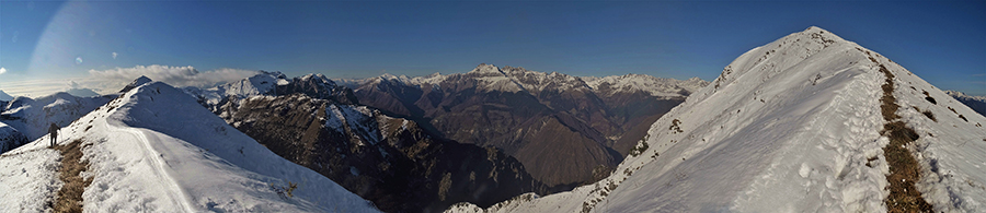 Scendendo dall'Aralalta baciati dal sole che scioglie la neve che stiamo pestando