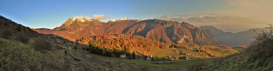 Scendendo a Quindicina-Capo Foppa ammirando i colori dell'autunno e del tramonto