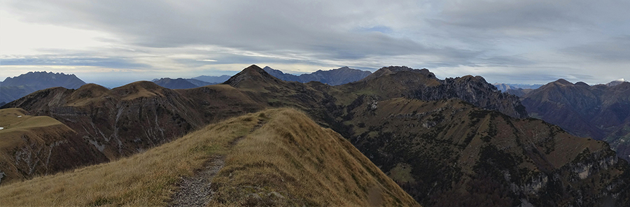 Vista panoramica ad ovest in discesa dal Monte Aralalta all'incrocio col sent. 101