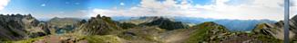 Panoramica a 360° dalla Cima Piazzotti (mt.2350) sulle Alpi Orobie circostanti