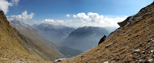 Panoramica dal Passo di Reseda verso la Valbondione - foto Piero Gritti 24 sett 07
