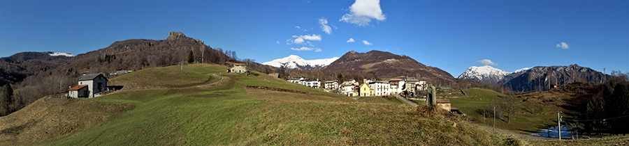 Alla Madonna delle Cime sul Corno Zuccone ad anello da Reggetto il 13 gennaio 2018