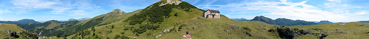 Panoramica a 360° ai Piani dell'Alben presso l'ex-rifugio Battisti
