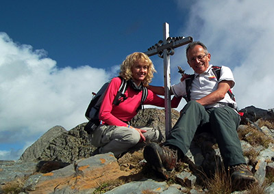 MONTE GRABIASCA (2705 m.) , alla croce dell’anticima e all’ometto della cima il 3 ottobre 2012  - FOTOGALLERY