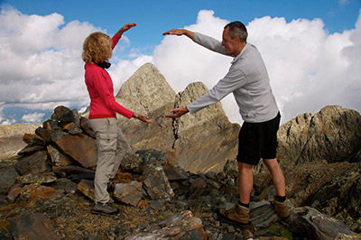 MONTE GRABIASCA (2705 m.) , alla croce dell’anticima e all’ometto della cima il 3 ottobre 2012  - FOTOGALLERY