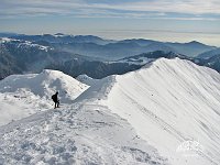 Sci-alpinista in cresta Grem - foto Piero Gritti 26 genn. 08
