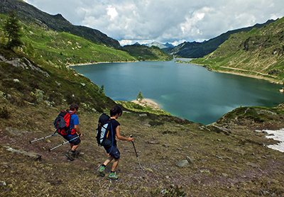 Anello dei Laghi Gemelli con il laghetto della Paura dalle Baite di Mezzeno il 15 luglio 2014  - FOTOGALLERY