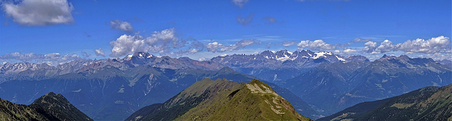 Dal Corno Stella (2620 m) splendida vista sulle Alpi Retiche