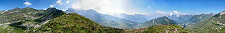 Panoramica a 360° dal Montebello di Foppolo sulle Alpi Orobie circostanti