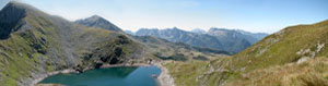 Panoramica sul Lago Moro e il Corno Stella dal Passo di Valcervia