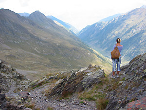 Dal Passo di Cigola vista sulal Val d'Ambria, la Valtellina e le Alpi 